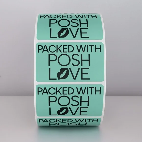 Packed With Posh Love Stickers | Purple Lips Labels for Poshmark Packaging - Picture 5 of 11